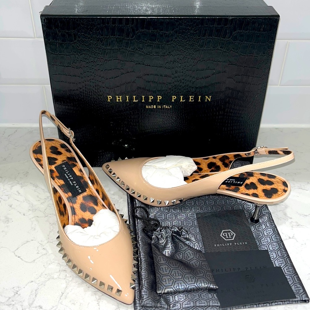 Phillipp Plein Patent Leather décolleté mid heels studs